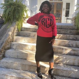 Red Color Block Ruth Costume Sweater